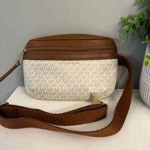 Michael Kors Brown and Cream Belt Bag